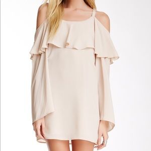 VaVa by Joy Han Beige Open Shoulder Dress Small